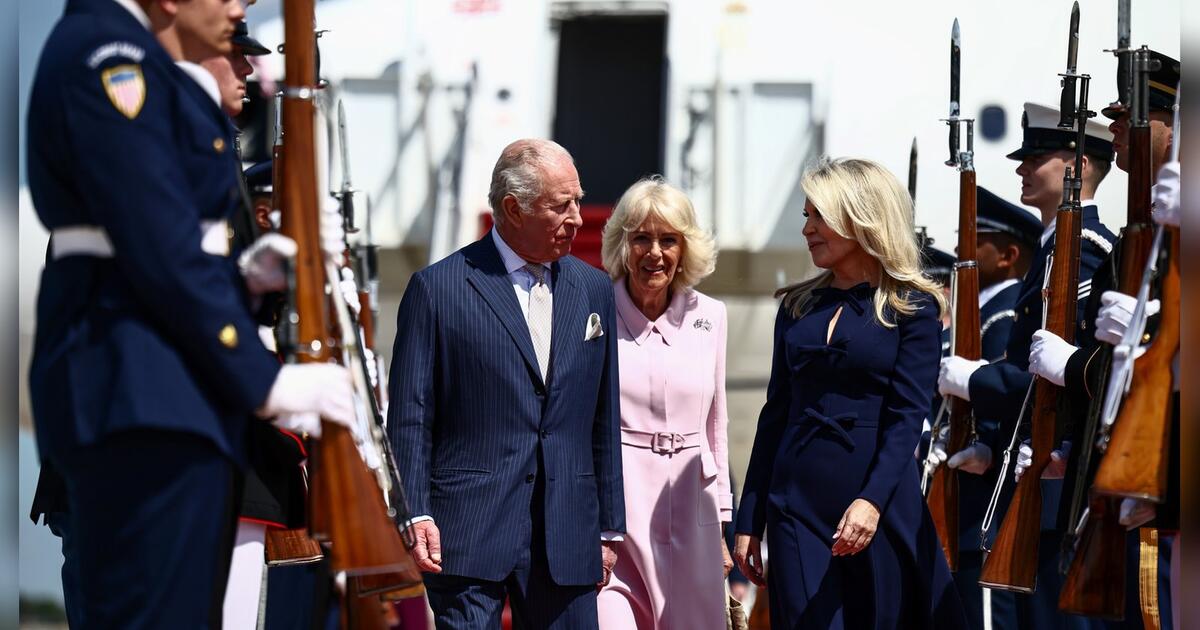 König Charles III. und Königin Camilla in Washington gelandet